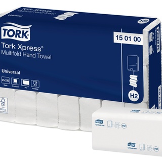 Tork Xpress® Multifold Handtücher, 150100, Universal, 21x23.4 cm, Weiß, 1lg., 21x230 Stk.