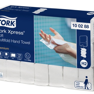 Tork Xpress® weiches Multifold Handtuch, 100288, H2, Premium, Weiß, 2lg., 21x110 Stk.
