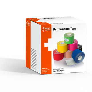 WERO SWISS© schwarz Performance Kinesiotape, 5cmx5m