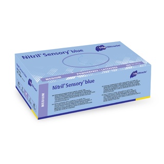 Nitril Sensory blue, Untersuchungshandschuh aus Nitril, BLAU, puderfrei, Medium, 200 Stk.
