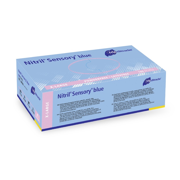 Nitril® Sensory blue, gant d'examen en nitrile, BLEU, non poudré, XL, 180 pcs.