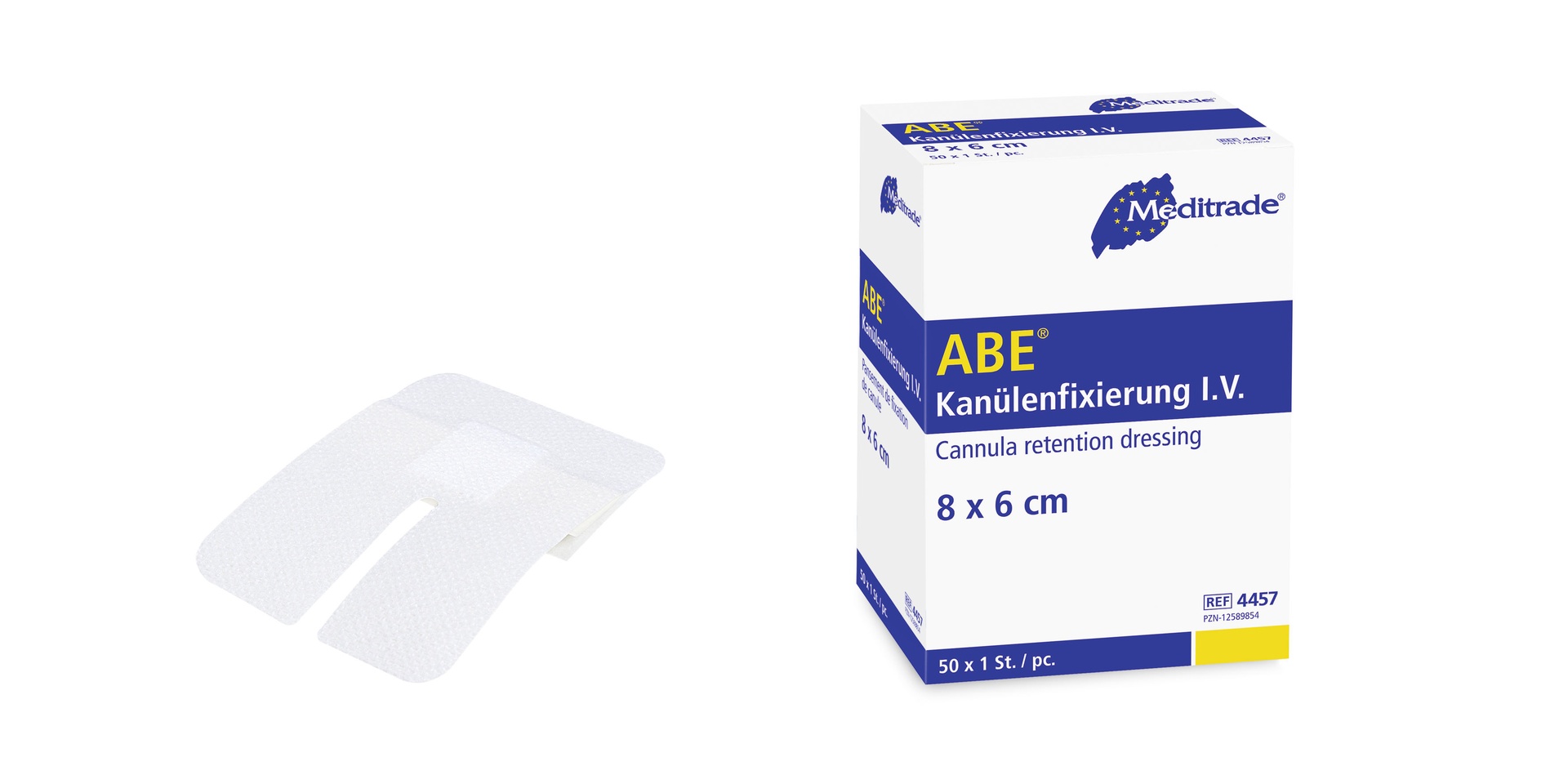 Kanülenfixierung ABE© , steril, 8 x 6 cm, Box 50 Stk.