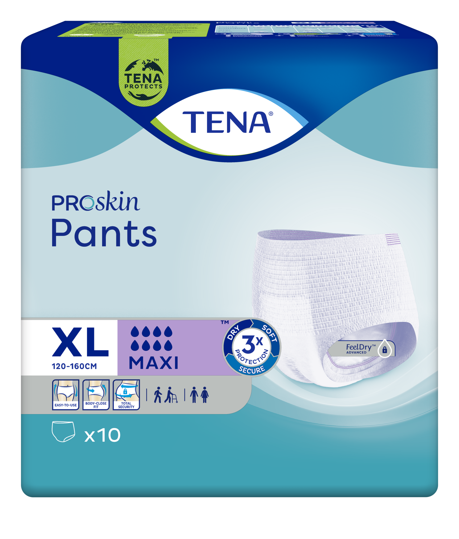 TENA Pants Maxi Proskin,  120-160 cm,  XL, 10 Stk