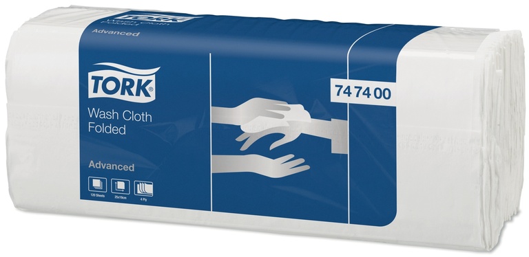 Tork Waschtuch Advanced, 19cm x 25cm, weiss,747400, Packung à 120 Stk.