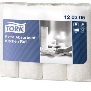 Tork, exra-saugfähige Küchenrolle, 120305, 3lg, 51 Blatt pro Rolle, 4 Rollen