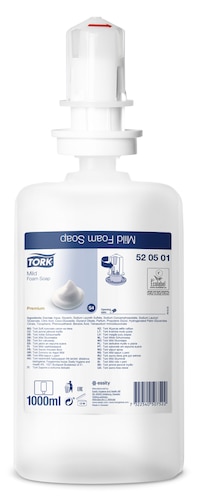 Tork, milde Schaumseife, 520501, Premium, 1 L pro Flasche, S4, 1l