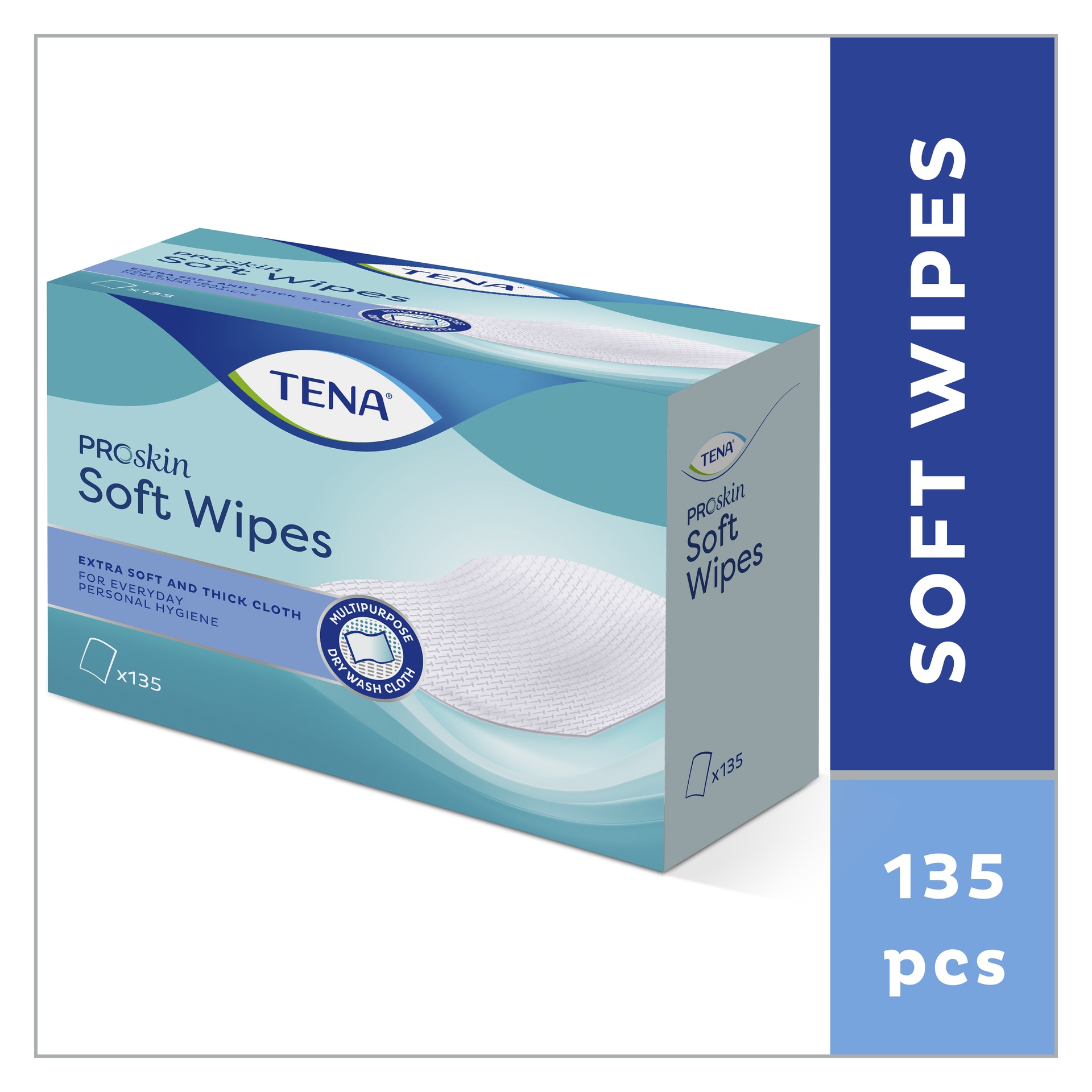 TENA Soft Wipe,  Proskin, 30 x 32 cm, 135 Stk.