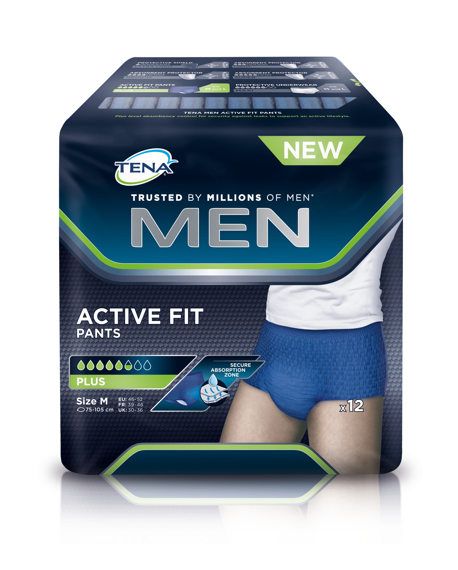 TENA Men Active Fit, Pants Plus S/M, 12 Stk.