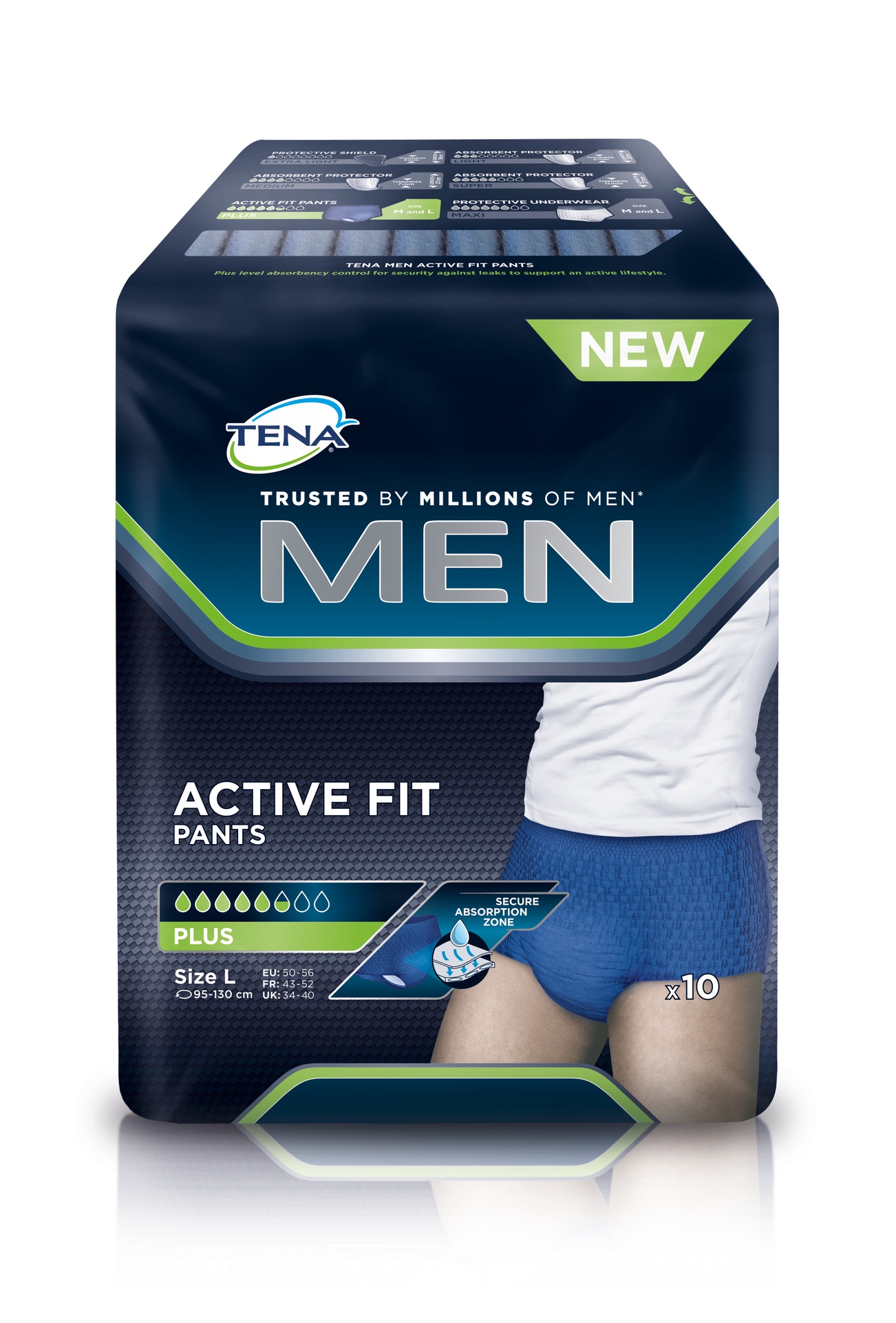 TENA Men Active Fit, Pants Plus L, 10 pcs.