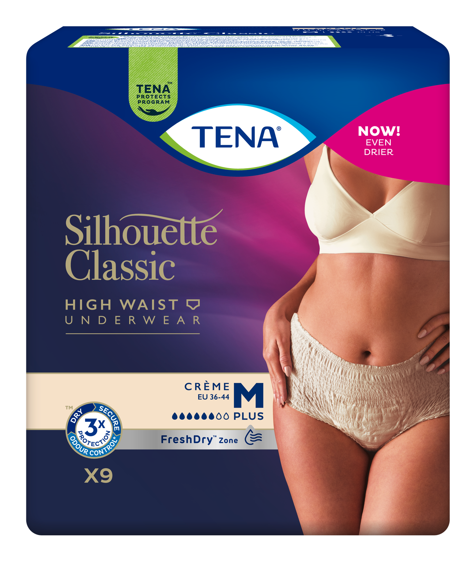 TENA Silhouette Plus Crème M, 9 pz.