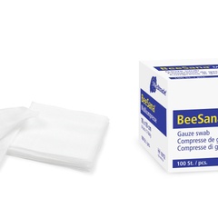 Gauze compress/fleece compress BeeSana type 17-thread, non-sterile, 100% cotton (8-ply, 10 x 10 cm)