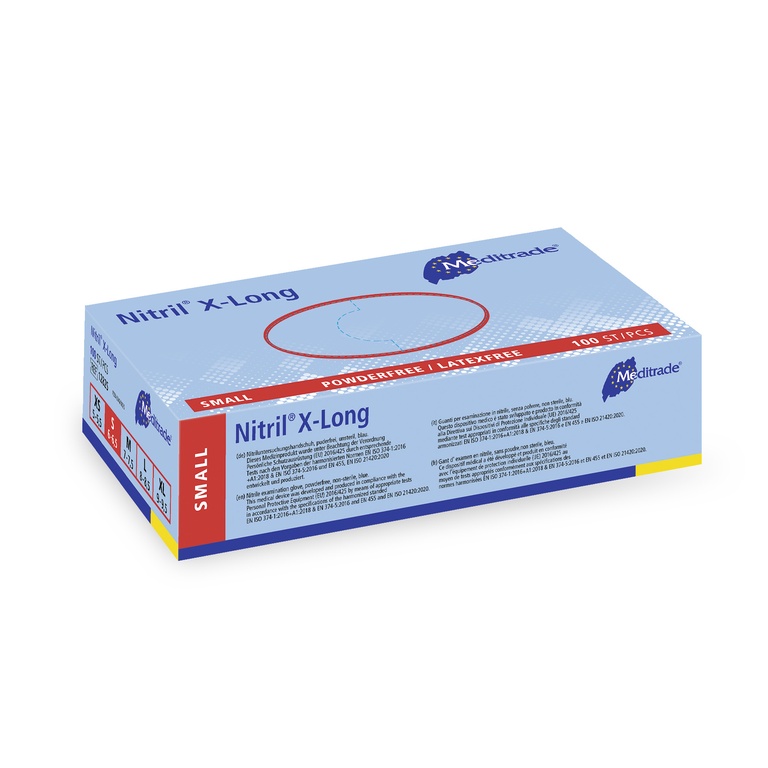 Nitril® X-Long, Blau, Untersuchungshandschuh, puderfrei, 100 Stk. (S)
