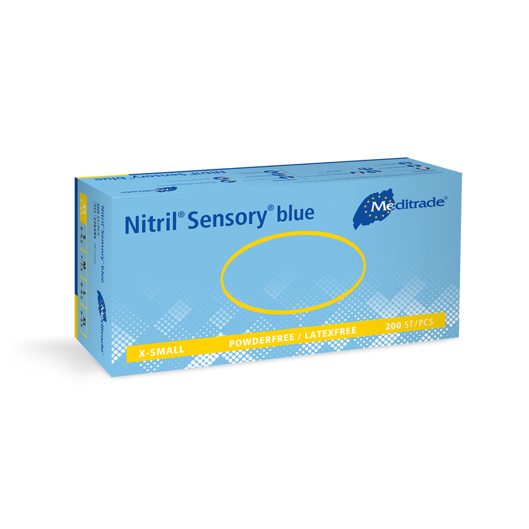 Nitril® Sensory blue, examination glove made of nitrile, BLUE, powder-free, XS, 200 pcs.
