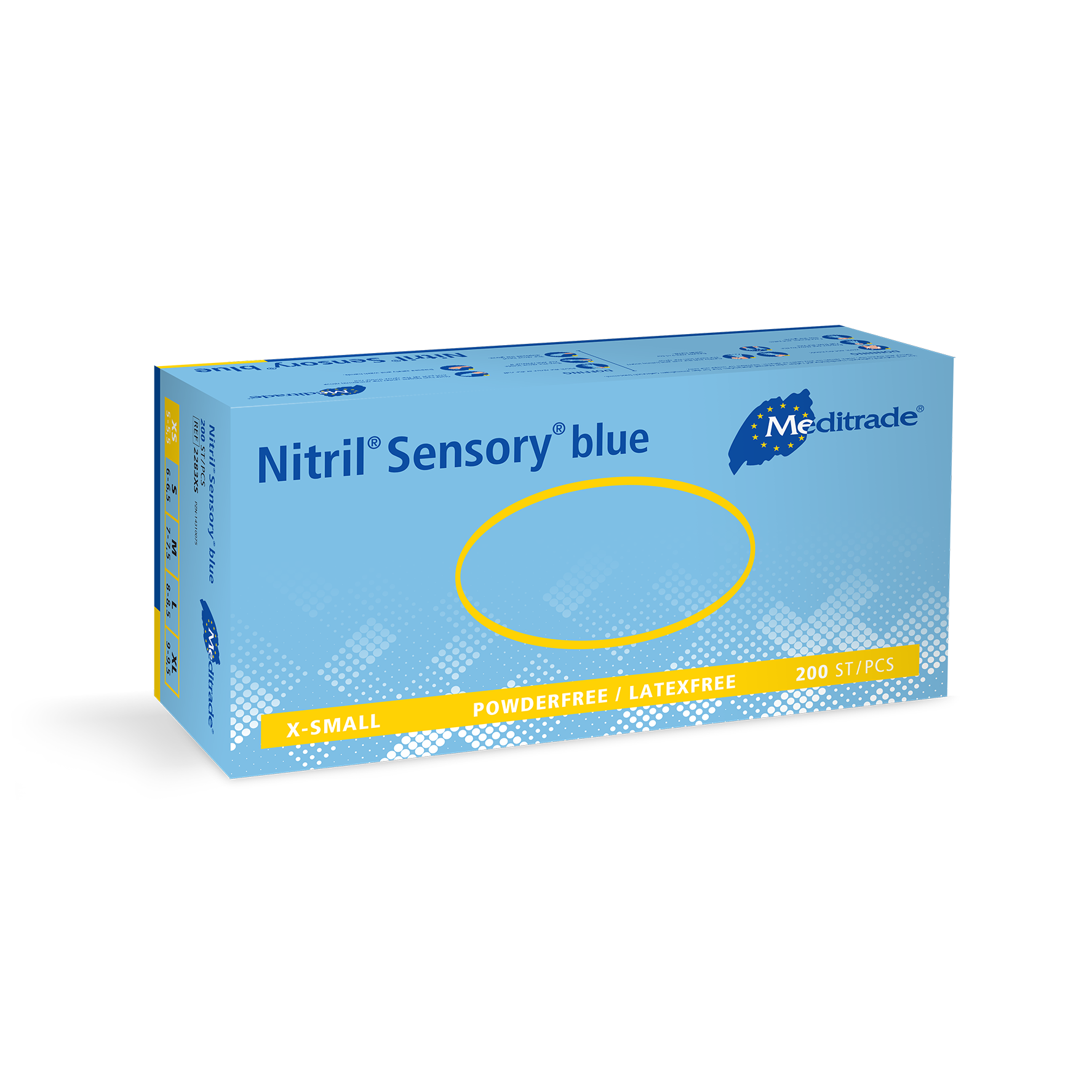 Nitril Sensory blue, Untersuchungshandschuh aus Nitril, BLAU, puderfrei, XS, 200 Stk.