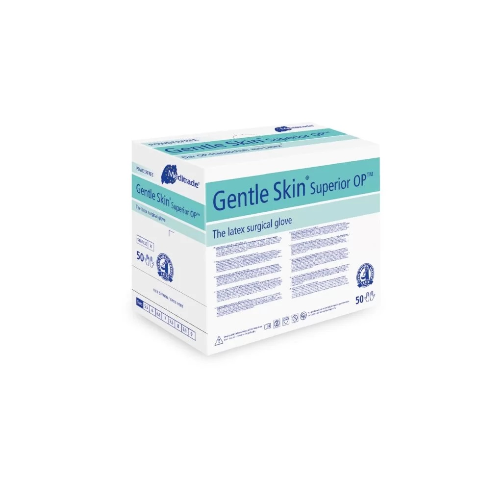 OP Handschuh Gentle Skin Superior, steril, Latex, puderfrei, ((Grösse 7,5)) 50 Paar pro Verpackung
