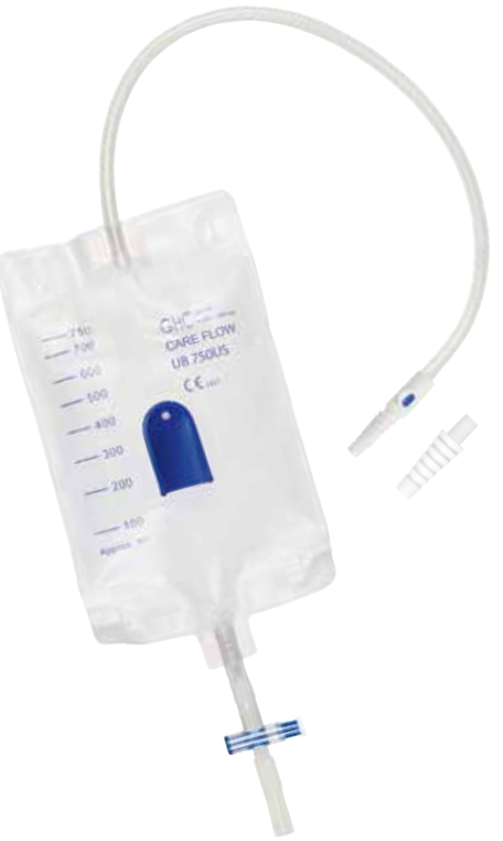 GHC Beinbeutel CAREFLOW UB 750US, 750ml, 30cm, T-Ablauf mit Rückschlagventil