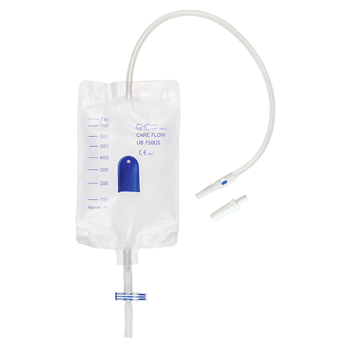 GHC Beinbeutel CAREFLOW, T-Ablauf mit Rückschlagventil (750 ml, 30 cm, unsteril)
