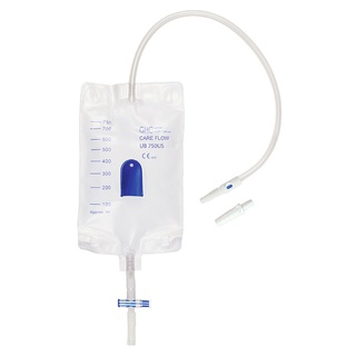 Sacca per gamba GHC CAREFLOW, scarico a T con valvola di non ritorno (750 ml, 50 cm, non sterile)