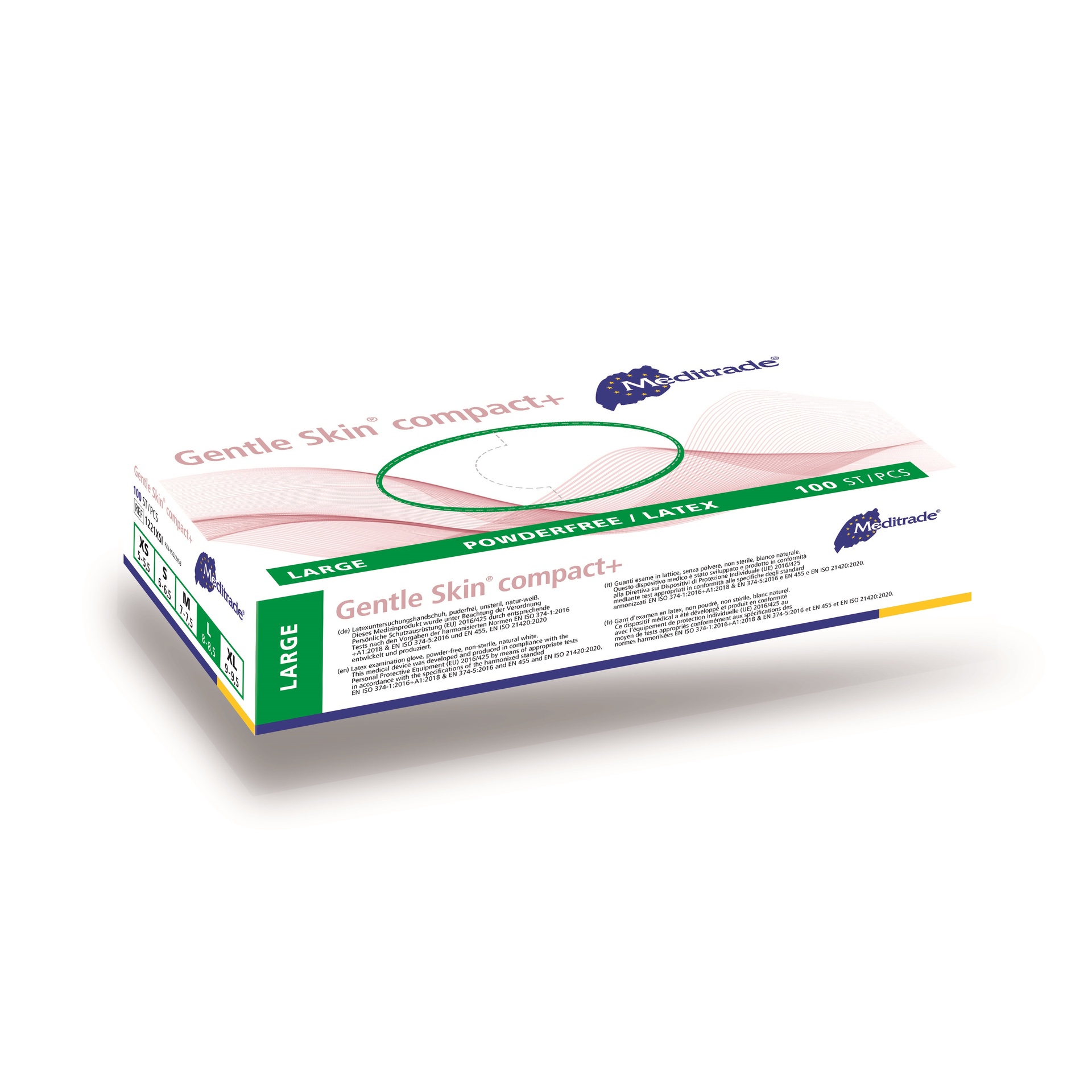 Gentle Skin® compact+, guanto in lattice, senza polvere, bianco, 100 pz. (L)