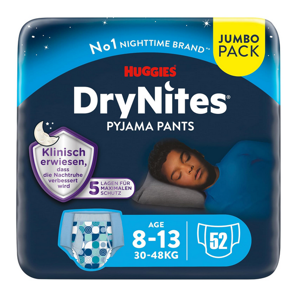 Huggies DryNites night pants, Jumbo (Boy, 8-13 years, 30-48 kg)