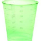 Medibecher, grün, transparent, graduiert bis 30 ml, Box à 75 Stk. 