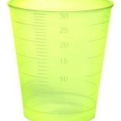 Medibecher, gelb, transparent, graduiert bis 30 ml, Box à 75 Stk. 