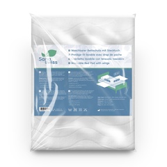 sana.swiss Bed Pad, Textile bed protection pad, 85 x 90 cm + 2x45cm, washable with tuck-in cloth/flaps