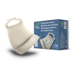 sana.swiss Bibs, tovaglioli protettivi, M/L, 37x70 cm, 100 pezzi in scatola dispenser di cartone