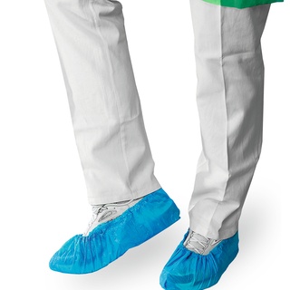 PE overshoes, with elastic, blue, for single use, carton of 1000 pcs.