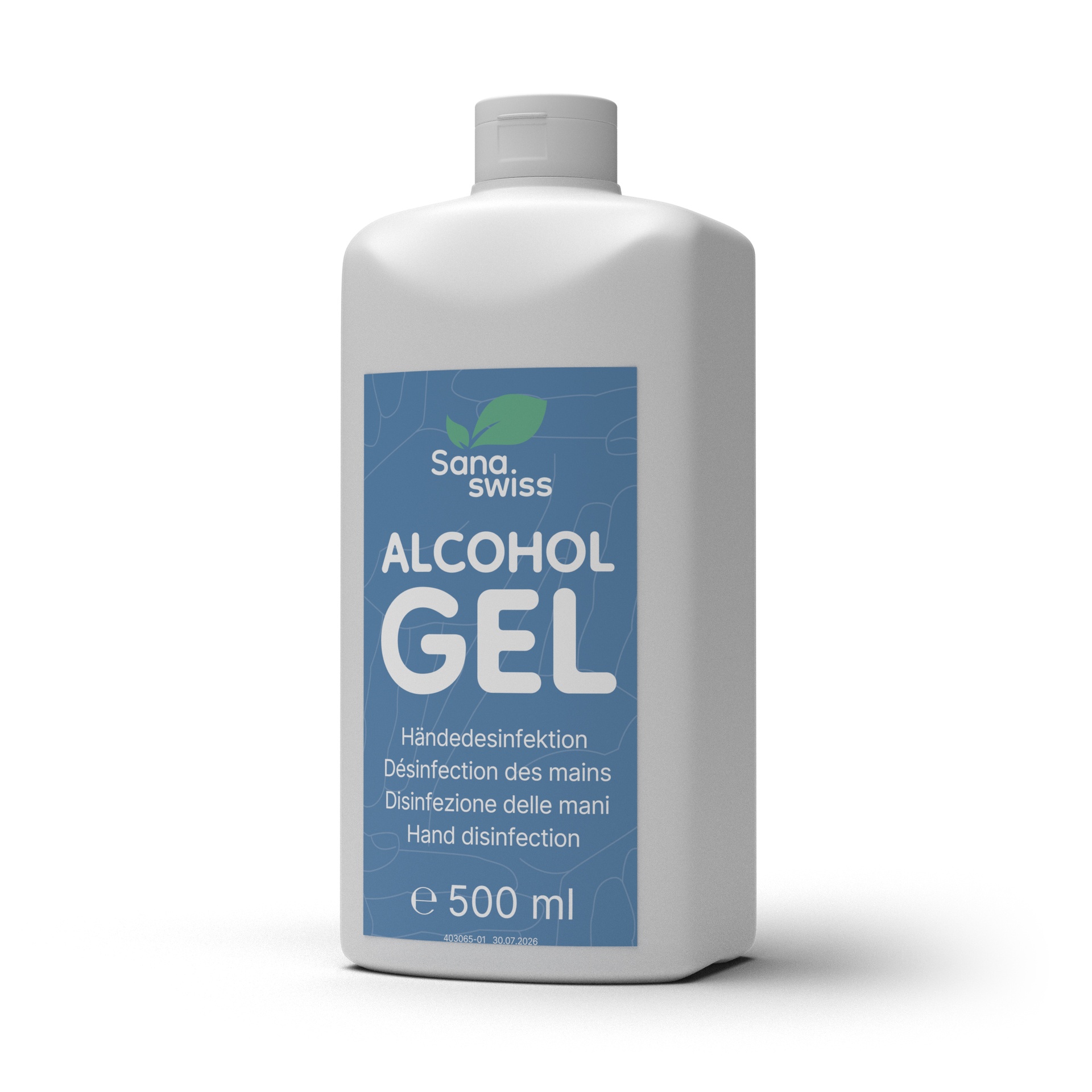 sana.swiss Alcohol Gel, hand disinfectant with refatting agent, incl. VOC (500 ml)