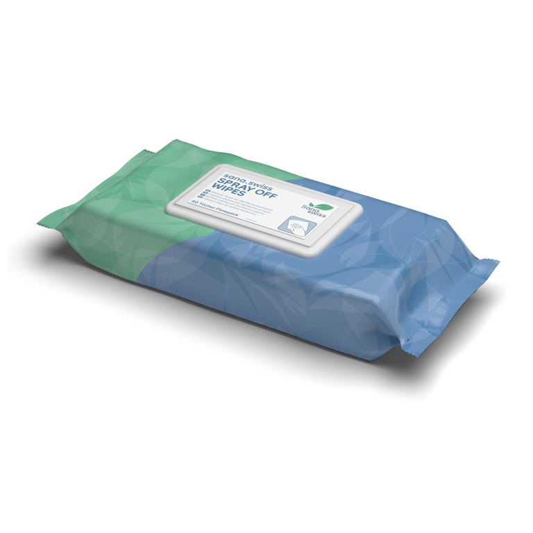 sana.swiss Spray Off Wipes, Flächendesinfektion, 20x20 cm, 80 Stk. pro Flowpack inkl. VOC