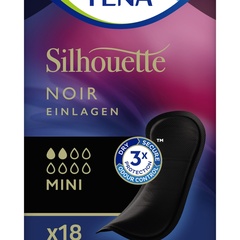TENA Silhouette Noir Mini Pad, 18 pezzi