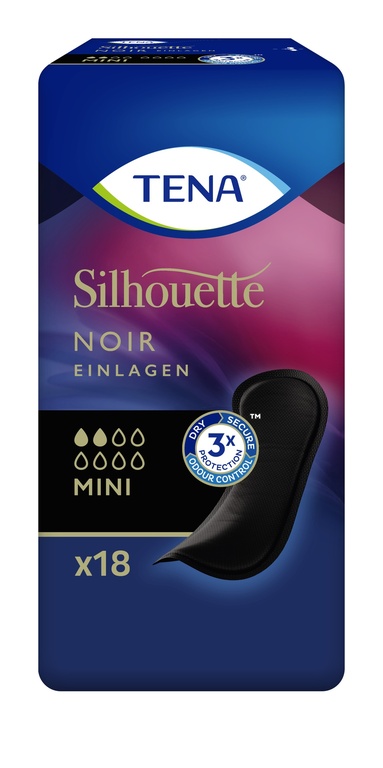 TENA Silhouette Noir Mini Pad, 18 pezzi