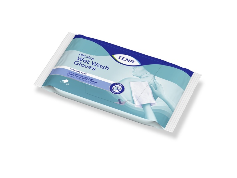TENA Wet Wash Glove unparfümiert, 8 Stk.