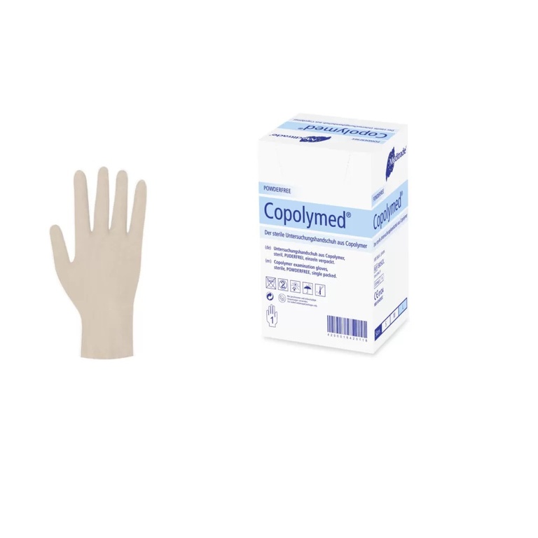 Copolymed Untersuchungshandschuh aus Copolymer, steril, Small (6-6,5),  100 Stk, einzeln verpackt